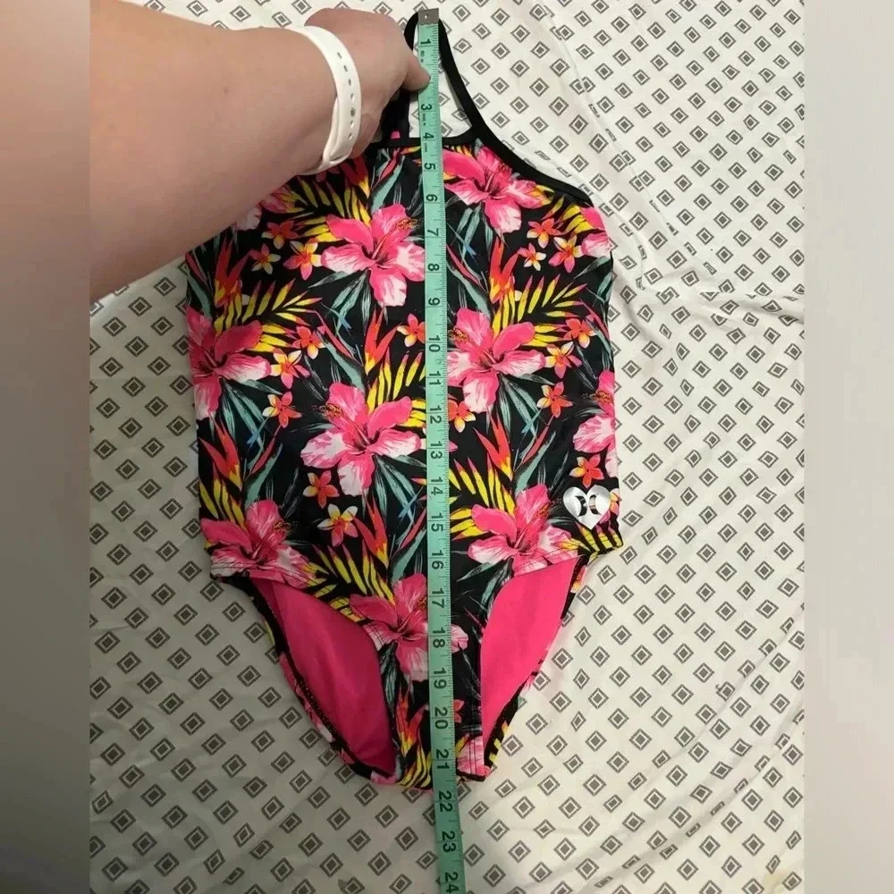 HURLEY Girl’s Tropical One Piece Racerback Swimsuit / Size: 7/8